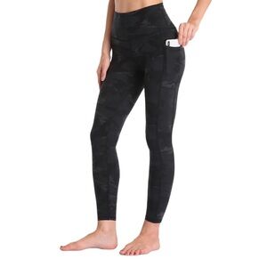Colorfulkoala 25" Brushed Leggings Pockets‎ Women’s Small Black Grey Camo